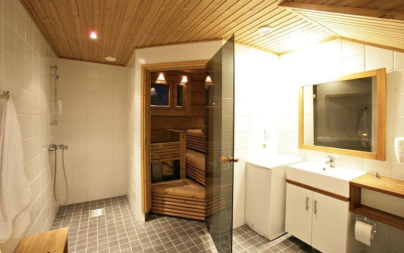 cabana-de-lujo-laponia-baño-sauna